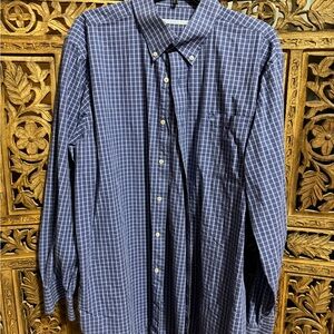 Southern Tide Navy Windowpane Button-Down Shirt